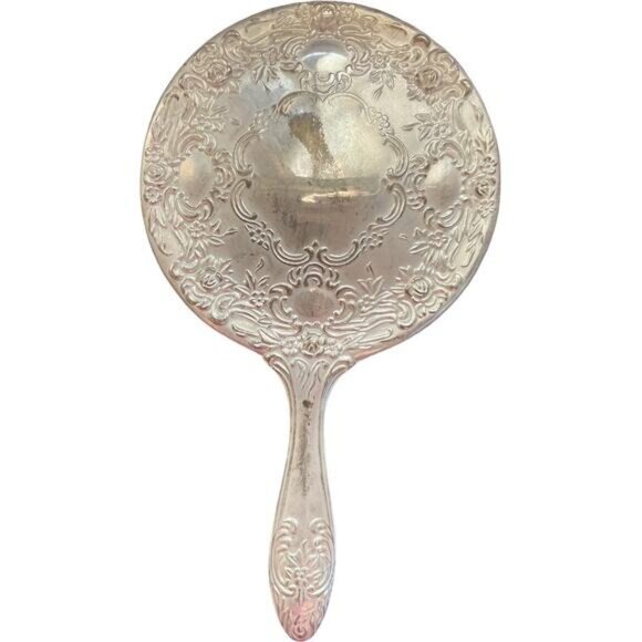 Antique Silver Plated Vanity Set With Brush Mirror & Comb - Picture 5 of 8